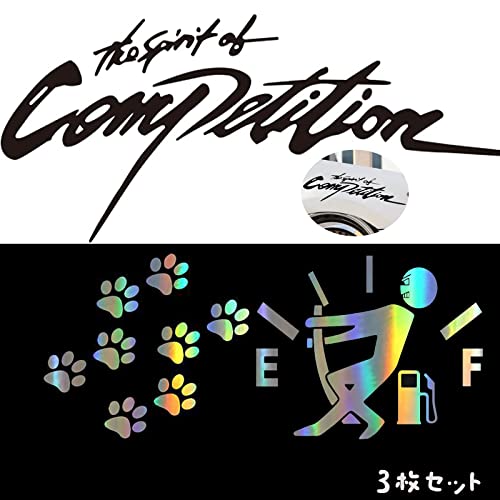 車用ステッカー フェンダー サイド リア ドレスアップ ステッカー黒1枚 給油口ステッカー 金色1枚 肉球..