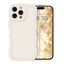 GUAGUA iPhone16pro ケース ウェーブ いPhone 16pro うねうね カバー スマホケース 可愛い 韓国 おしゃれ 人気 ソフトTPU バンパー 耐衝撃 超軽量 薄型 滑り止め ワイヤレス充電対応 ストラップホール付き アイフォン 16プロ 6.3インチ なみなみ ケース(ベージュ オフホワイ