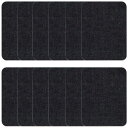 デニムパッチ 補修パッチ アイロンパッチ 長方形 約9.5cm×12.5cm 単色12枚セット ジーンズ リペア 補修布 デニム 補修シート アイロン接着 貼付パッチ 布製 衣類 服の補修に DIY 手芸 自由に切り取れる デニム ブラック