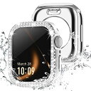 【360度防水設計】Missair コンパチブル アップルウォッチ カバー キラキラ Apple Watch カバー 防水ケース 40mm ダブルダイヤモンド 保護フィルム付き 一体型 IP68完全防水 iWatch ケース Series 6 5 4 SEに対応 お洒落 女性専用 シルバー 40mm