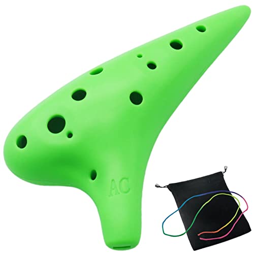 Aestivate Plastic Ocarina オカリナ 楽器 12穴 アルトC調 プラスチック AC Ocarina 吹奏管 樹脂(グリーン)