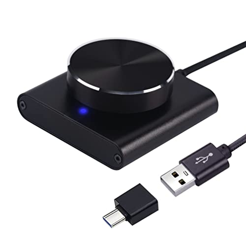 COOIDEA USB ボリュームコントローラー PCスピーカーコントロールスイッチボリュームコントロールノブ、ワンボタンミュート/一時停止機能、Win7 / 8/10 / MAC/IOS/Android/Linuxに適しています