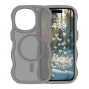GUAGUA iPhone13Promax ケース MagSafe対応 ウェーブ 半透明 いphone13Promax マグセフ 可愛い ケース うねうね 韓国 クリア 人気 バンパー 耐衝撃 ワイヤレス充電 マット感 滑り止め スマホケース iPhone13Promax マグネット搭載 ストラップホール付き アイフォン 13プロマ