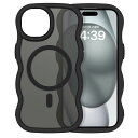 GUAGUA iPhone15 ケース MagSafe対応 ウェーブ 半透明 いphone 15 マグセフ 可愛い ケース うねうね 韓国 クリア 人気 バンパー 耐衝撃 指紋防止 ワイヤレス充電 マット感 滑り止め スマホケース iPhone15 マグネット搭載 ストラップホール付き アイフォン 15 なみなみ カバ