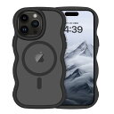 GUAGUA iPhone14Promax ケース MagSafe対応 ウェーブ 半透明 いphone14Promax マグセフ 可愛い ケース うねうね 韓国 クリア 人気 バンパー 耐衝撃 ワイヤレス充電 マット感 滑り止め スマホケース iPhone14Promax マグネット搭載 ストラップホール付き アイフォン 14プロマ