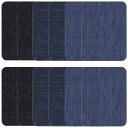 デニムパッチ 補修パッチ アイロンパッチ 長方形 約9.5cm×12.5cm 3色12枚セット ジーンズ リペア 補修布 デニム 補修シート アイロン接着 貼付パッチ 布製 衣類 服の補修に DIY 手芸 自由に切り取れる デニム ブラック ネイビー ダークブルー
