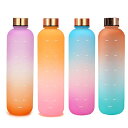 1L ウォーターボトル ボトル 水筒 1000ml 大容量 ポータブルストロースポーツウォーターボトル BPAフリー プラスチックウォーターボトル 大人 女の子...