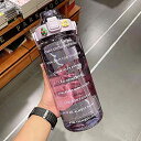 TSQIBU ボトル 水筒 2L 大容量 ポータブルストロースポーツウォーターボトル BPAフリー プラスチックウォーターボトル 大人 子ども アウトドア スポ...