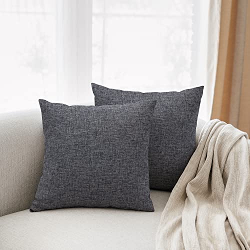All Smiles クッションカバー ダークグレー 45x45 2枚セット 北欧 おしゃれ 無地 シンプル ソファ背当て 装飾枕カバー 座布団カバー 装飾枕 雰囲気 部屋飾り 洋室 車用 上質