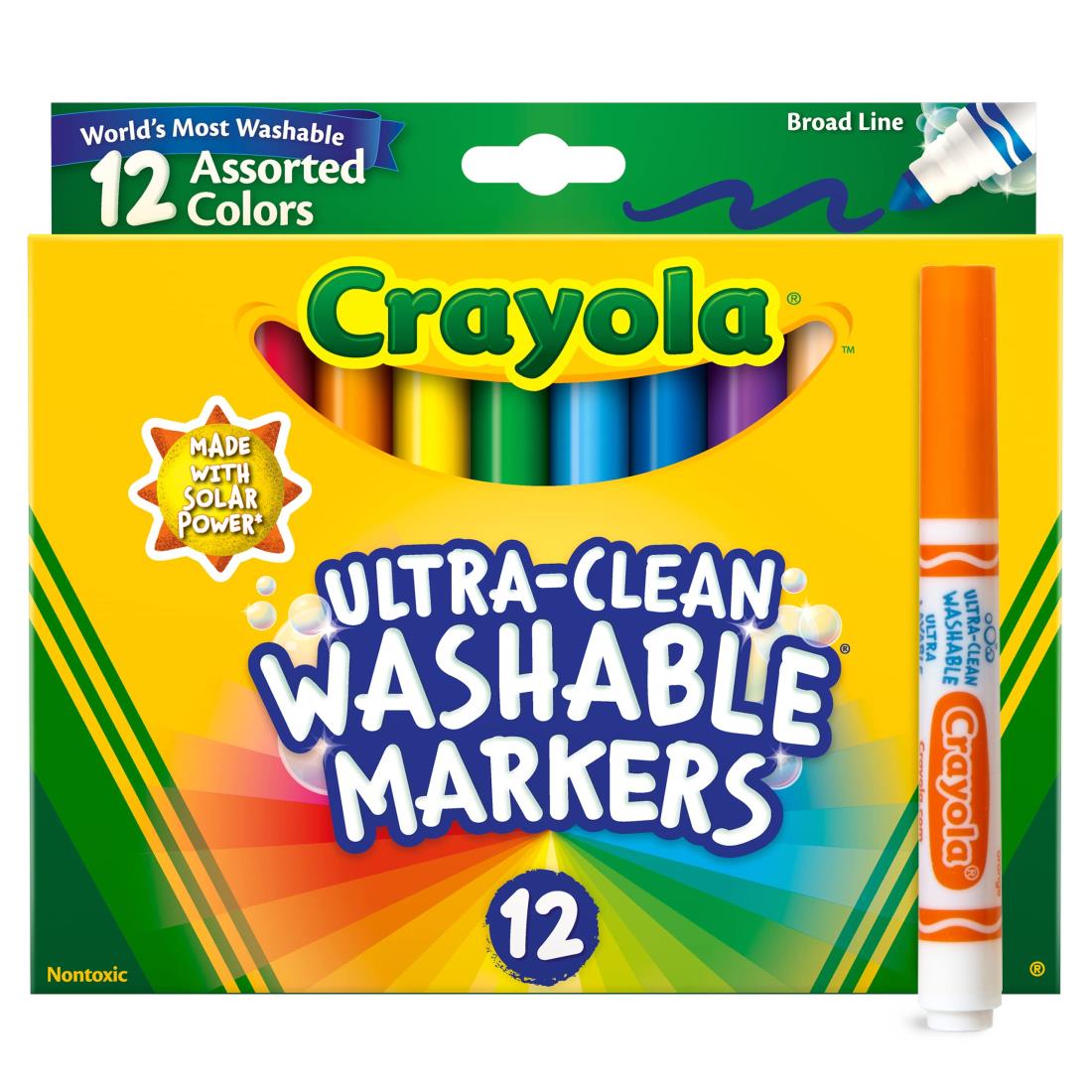 クレヨラ (Crayola) マーカー 水で落とせるマーカーペン 12色 太字 正規品 587812のサムネイル