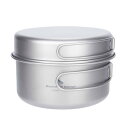 Boundless Voyage チタン クッカーセット 1000ml 鍋 ポット フライパン 折りたたみ キャップ コッヘル ボウル 超軽量 調理器具 アウト...