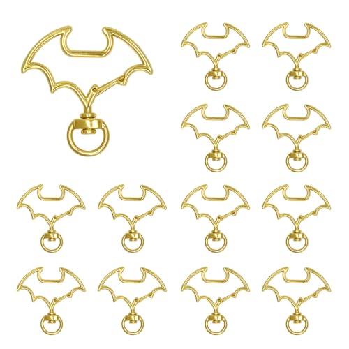 キーホルダー 金具 ナスカン MUNCVY 20個入り 蝙蝠 ストラップ パーツ キーリング 回転フック 手芸用品 ハンドメイド アクセサリー 手作り 素材 D...