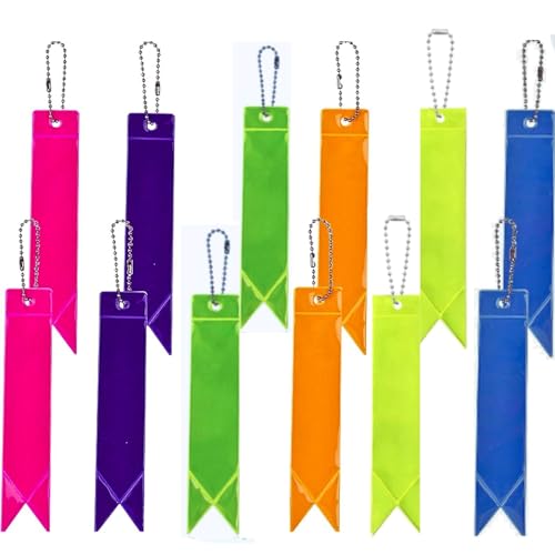 Pacify リフレクター キーホルダー 反射板 12本セット 夜間反射 高輝度 防水 反射ストラップ 安全リフレクター バッグチャーム 子供 大人 高齢者 ジ...