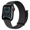 コンパチブル Apple Watch バンド 38mm 40mm 41mm 42mm 44mm 45mm 49mm 柔らかく快適で軽量で通気性の良いナイロンスポーツループベルトアップルウォッチシリーズ 8 7 6 5 4 3 SE Ultraに対応 (42mm 44mm 45mm 49mm, 反射黒)
