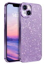 GUAGUA iPhone 14 ケース キラキラ いphone 14 用 ケース クリア2in1 ダイヤモンド 透明 韓国 耐衝撃 おしゃれ かわいい tpu 薄型 軽量 グリッターケース ワイアレス充電対応 滑り止め ストラップホール付き 6.1インチ(パープル)