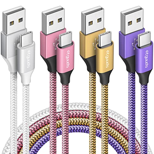 [マラソン期間中ポイント5倍]etguuds USB Type C ケーブル【4本セット 1m】USB C ケーブル QC3.0対応 急速充電 タイプc ケーブル 高速データ転送 高耐久ナイロン Galaxy S10 S9 S8 A22 A32/Note 10 9/ Xperia/Switch / HuaweiP30 /P20 lite,その他Android USB-C機器対応