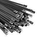 OFFO 黒色ステンレスバンド 100%SUS304ステンレス結束バンド 4.6mm×300mm(30本セット)