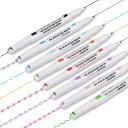 VACNITE カーブペン 水性ペン デュアルチップペン ローラースタンプペン 6種類 8色細字ペン先 速乾 文房具 カラーペン マーキング お絵かき イラスト...