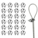 Ailenlan ワイヤークリップ2mm ワイヤーロープクリップ M2 ステンレス鋼 24個入り ケーブルクリップ ケーブル固定金具 ロープ止め金具 ワイヤー ...