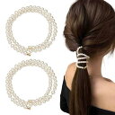 Doyime パール 髪飾り (2個セット) ヘアアクセサリー ヘアゴム ワイヤーポニー ヘアワイヤー アレンジワイヤー ヘアゴム 簡単ヘアアレンジ アレンジ自...