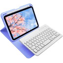 iPad 第9世代 第8世代 第7世代 キーボード ケース 10.2インチ 脱着式 ワイヤレス キーボード付き iPad Air3/Pro 10.5 カバー Apple Pencil 収納可能 全面保護 ビジネス ホワイト キーボード, 紫