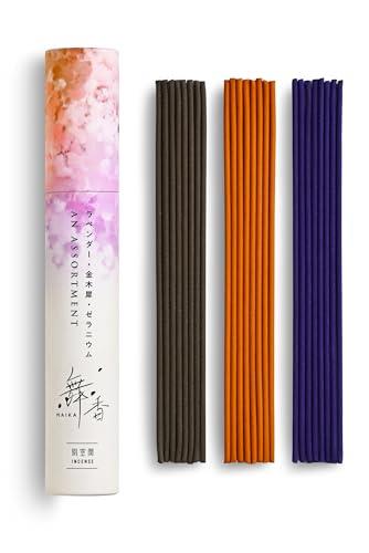 【匠の国産手作り】 舞香 アソート お香 3種類 お香立て 無し 国産 手作り 24本入 線香 金木犀 ラベンダー ゼラニウム リラックス
