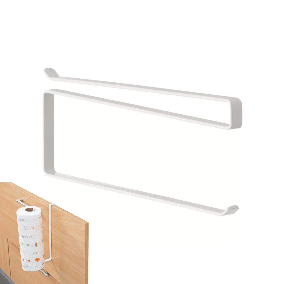 Coollooda キッチンペーパーホルダー ペーパーホルダー 戸棚下キッチンペーパーホルダー タオルハンガー キッチンペーパー収納 ロールホルダー 吊り下げ 工具不要 簡単設置 穴開け不要 縦横どちら向きでも設置できる 片手で切れる 吊戸棚 収納扉用 浴室 キッチン 風呂 洗面台