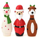Chiwava 3個 14.5cm 音の出るラテックスクリスマス犬おもちゃ小型犬に適用 インタラクティブおもちゃ 噛むおもちゃ