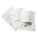 LUCKYBEE 100枚入 クラフト紙 包装袋 チャック袋 透明窓 包装バッグ (9*13cm, ホワイト)