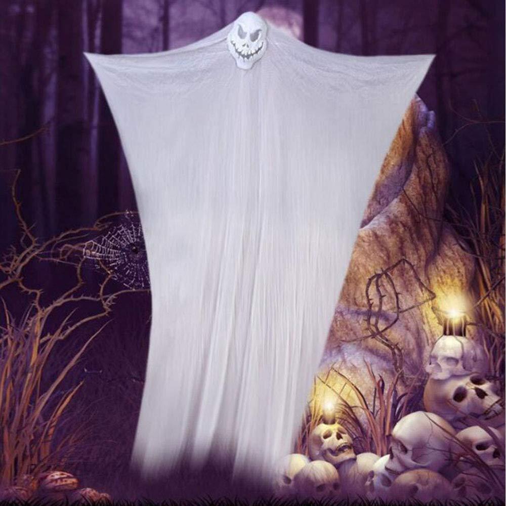 ハロウィン 飾りつけ お化け屋敷 ゴースト ハンギング 雰囲気満点 耐久性 装飾品 多用途 パーティー装飾 置物 道具 お化け 家庭用 文化祭 店舗 飾り スカル 部屋 屋外 インテリア ハロウィンパーティーグッズ (ホワイト)