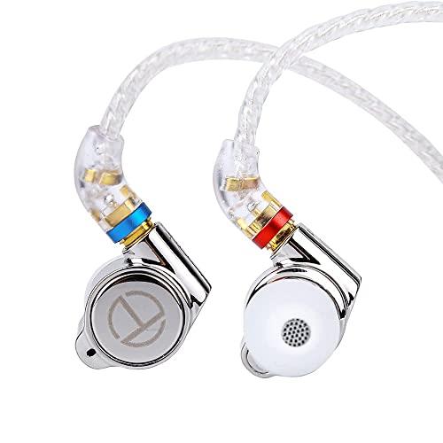 TRN TA1(1BA+1DD)ハイブリッド型金属HiFiイヤホン (TA1-Silver)