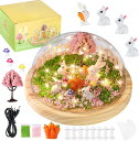 知育おもちゃ 手作り うさぎナイトライト ドーム型 組立式 子供 USB給電式、初心者向け 簡単 DIY おもちゃ 手芸 キット 飾りアート クラフト インテリア 男の子 プレゼント