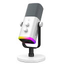 FIFINE AmpliGame USB/XLRスタンドアロンマイク テレワーク ストリーマー ゲーマー コンテンツクリエイター向け 単一指向性ダイナミックマイク ホワイト AM8W