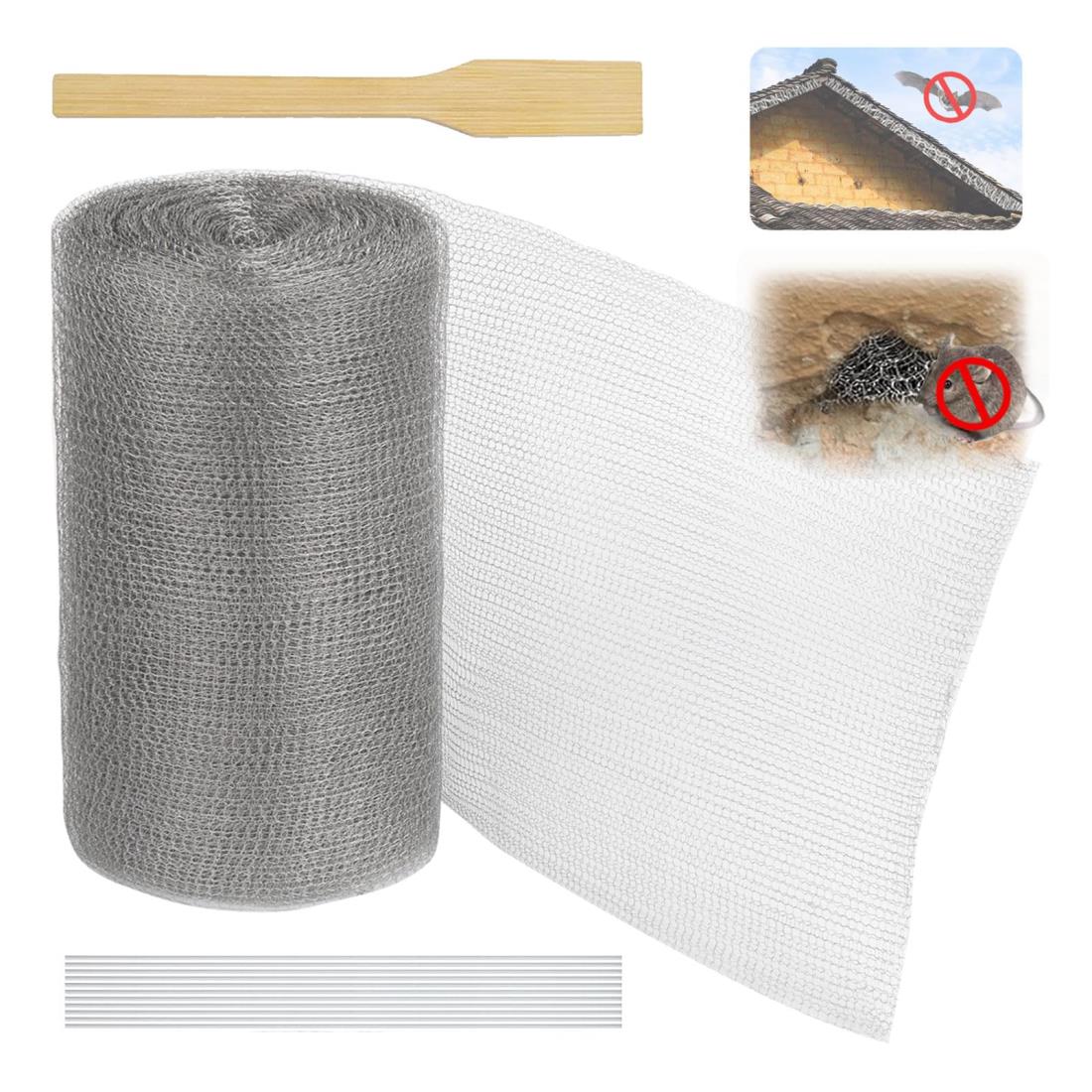 Quitoka ネズミ駆除 網 幅　幅15cm長さ10m　ステンレスソフトネット ねずみ対策 コウモリ撃退グッズ ナメクジ こうもり ヘビ ネズミ 侵入防止 防鼠金網 通気口 雨どいの隙間 排水口 壁の穴 配管 排水管 換気口 排気口 通風口 すき間 カタツムリ 鳥 害虫対策