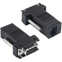 Poyiccot VGA to RJ45アダプタ、 VGA オス to RJ45 メス変換アダプタ LANケーブルCat5/ Cat6 to VGA延長アダプタ VGA-LAN変換アダプタ(2個)