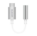 イヤホン変換アダプタ タイプc USB-C イヤホンジャック変換 高耐久 オーディオ 4極 iPhone15シリーズ非対応 シルバー EHP-C35DS01SV