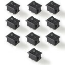 ZHEJIA DC AC ロッカースイッチ 【10個セット/250V/6A、125V / 10A】オン/オフボートロッカースイッチ 自動車用オートバイボートの切...