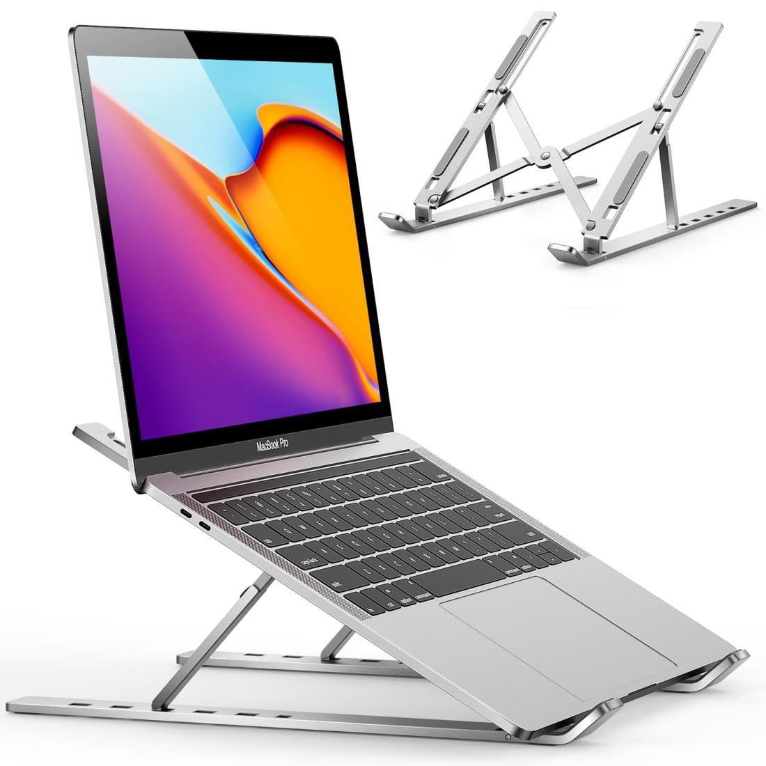 ノートパソコンスタンド 折りたたみ式 人間工学 6段階高さ&角度調整可能 パソコンスタンド ノートpc ス..