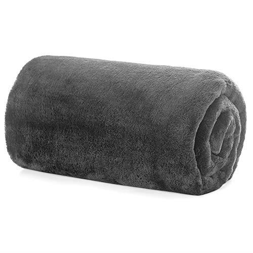 Hansleep 毛布 もうふ ひざ掛け 夏用 ひざかけ 膝掛け ブランケット 通気 ハーフケット マイクロファイバー 柔らかく肌触り 暖かい フランネル 洗える 静電防止 四季適用 (70x100,グレー)