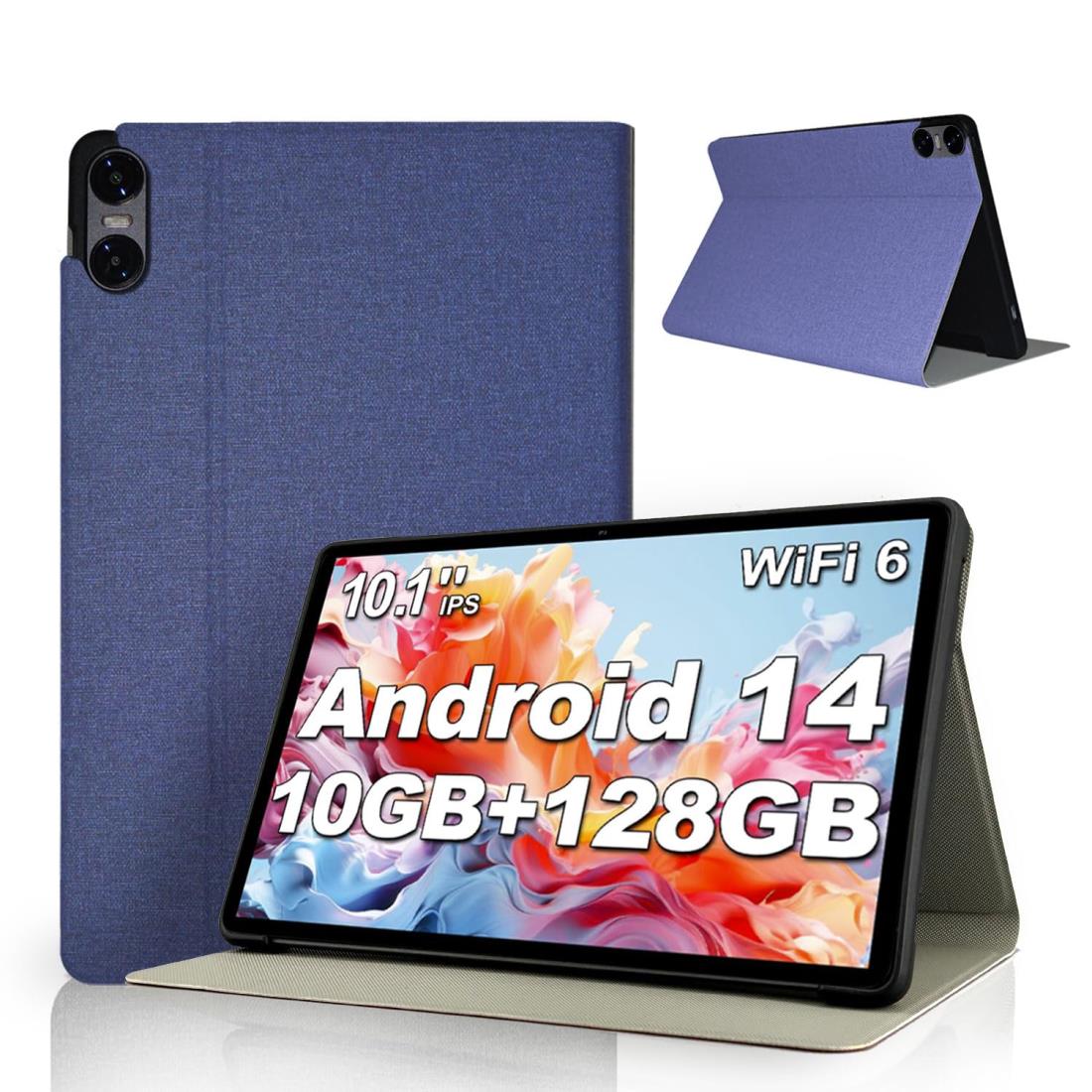 TECLAST P30T / P30 用 ケース YAJOJO 角度調整 スタンド 薄型 軽量 擦り傷防止 全面保護型 スタンド機能付き ハードカバー TECLAST P30T / P30 タブレット 対応 (ブルー)