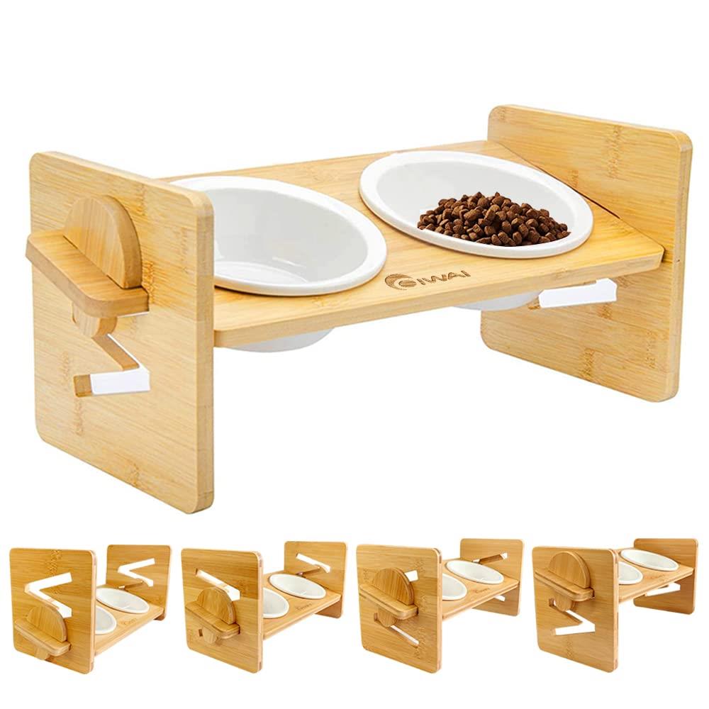 高さ調節可能 猫 小型犬食器 餌台 餌入れ えさ皿 猫 犬エサ台 ペット食器 フードボウル セラミックボウ..