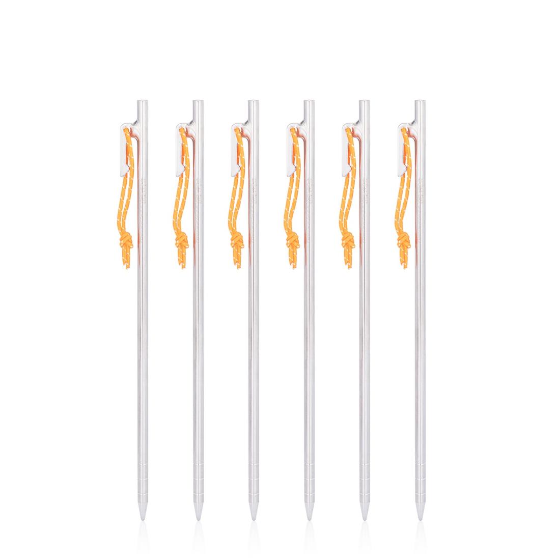 Boundless Voyageチタンペグ 鍛造 軽量 強靭 反射ロープ付き 20cm/24cm/30cm/35cm/40cm 4本/6本セット ペグ チタン製...