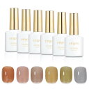 emigoro ジェルネイル カラージェル 6色セット セルフネイル 初心者用 シアーカラージェルネイル 10ml/本 UV・LED対応