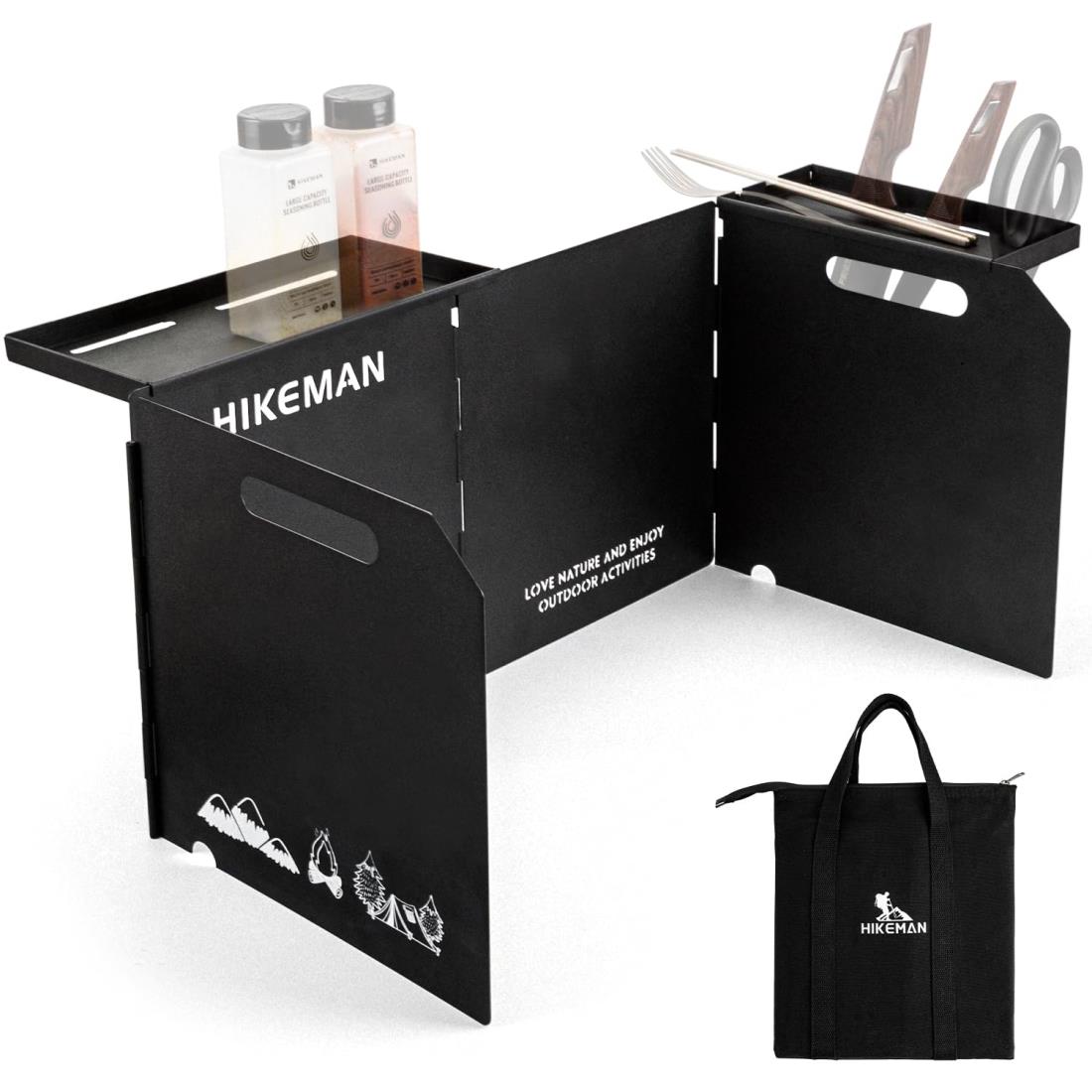 ウインドスクリーン 風防 キャンプ ウィンドスクリーン コンロ 風除け 強風に耐える 位置調整できる棚..