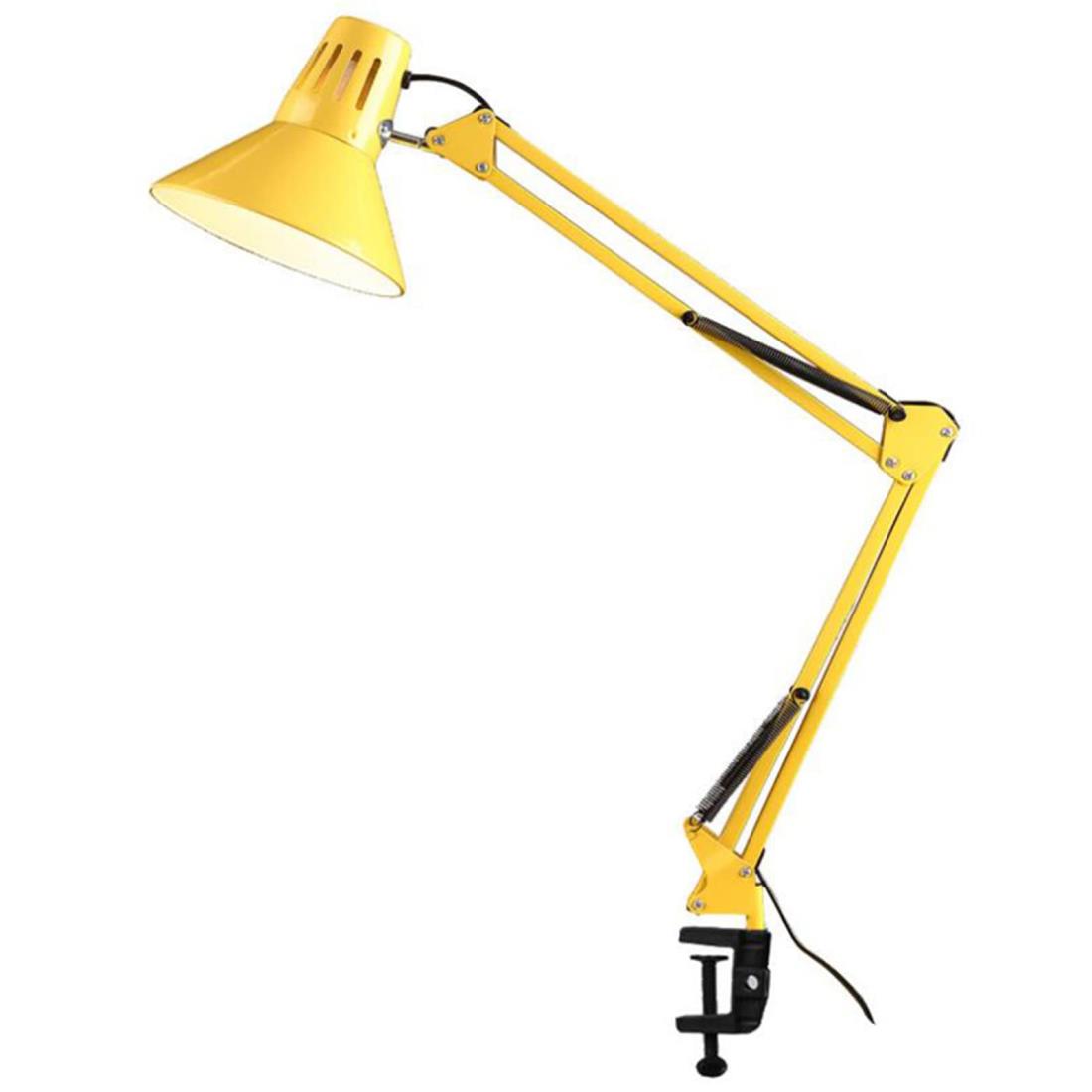 Makilight アームライト 12W LEDスタンド クランプ式 デスクライト 目に優しい E27金口 アームランプ LEDライト 調色3段階 電気スタンド LED電球付属 卓上ライト コンセント式 角度調節可能 簡単操作 仕事 勉強 寝室 照明 読書ライト テーブルランプ イエロー