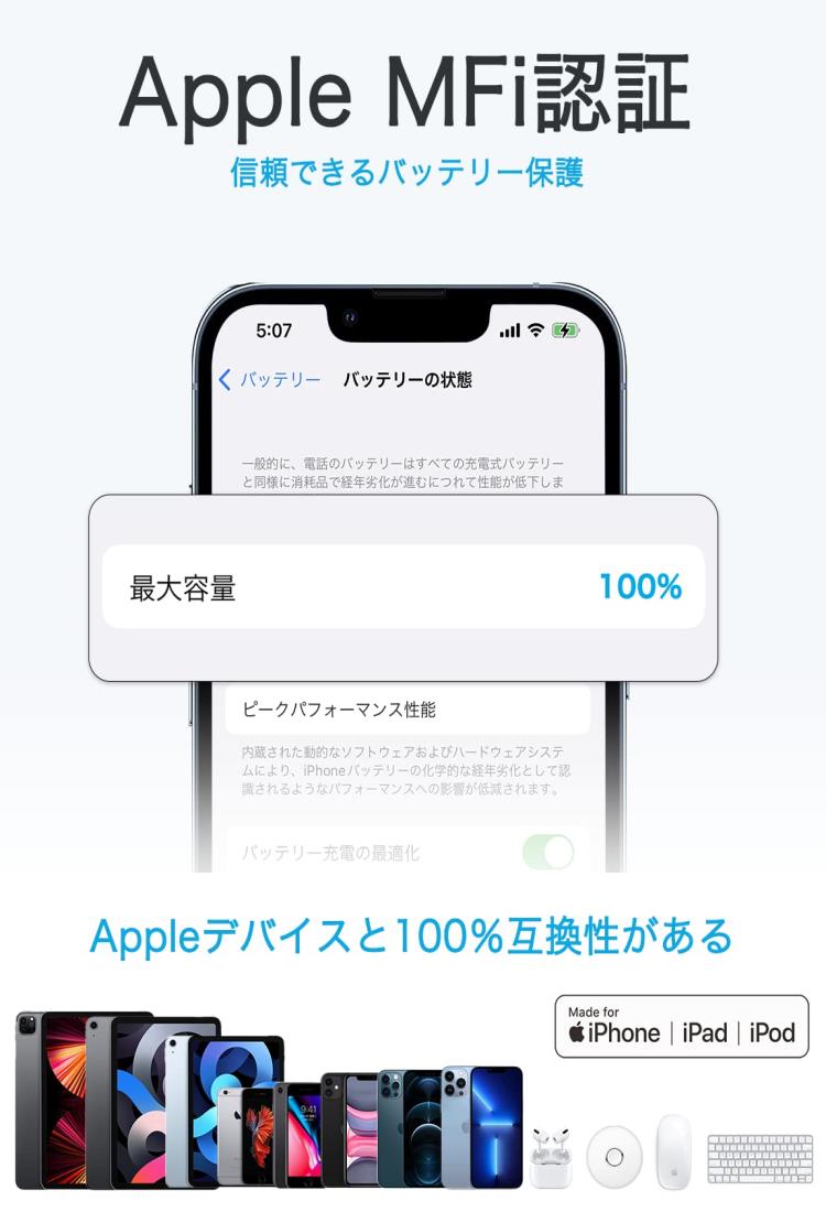 Rampow iphone 充電ケーブル ライトニングケーブル【2m/Apple Mfi 認証/最新C89コネクタ/ナイロン編み/高耐久】 急速充電 データ転送対応 lightningケーブル iPhone 14 /13 /12 /11 mini/Pro/Pro Max/XS/XS Max/XR/iPhone X/8/8 Plus/iPad/iPod/Airpods対応 黒