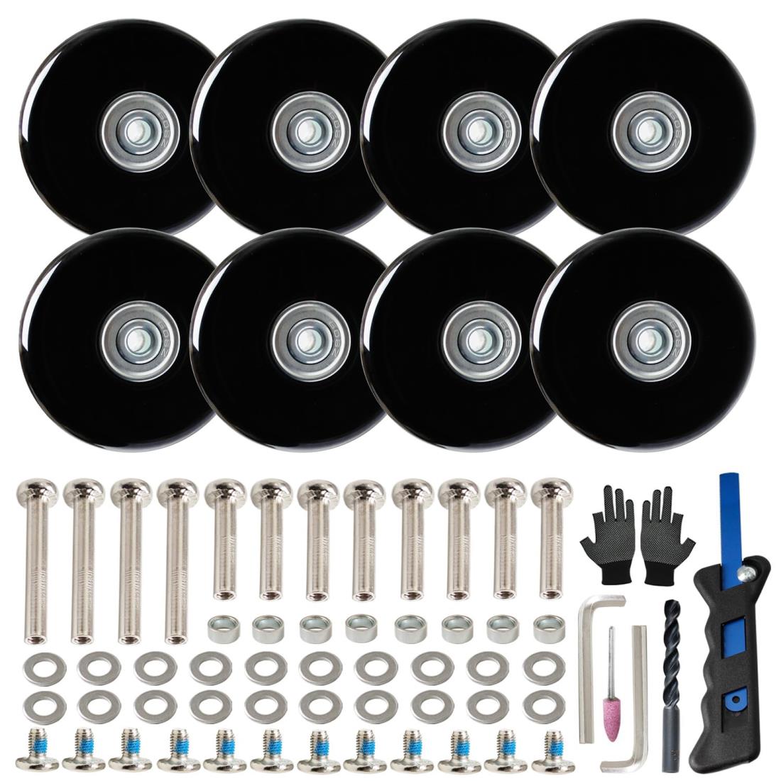8個セット スーツケースタイヤ交換キット 車輪補修 静音キャスター キャリーバッグ スーツケースキャス..