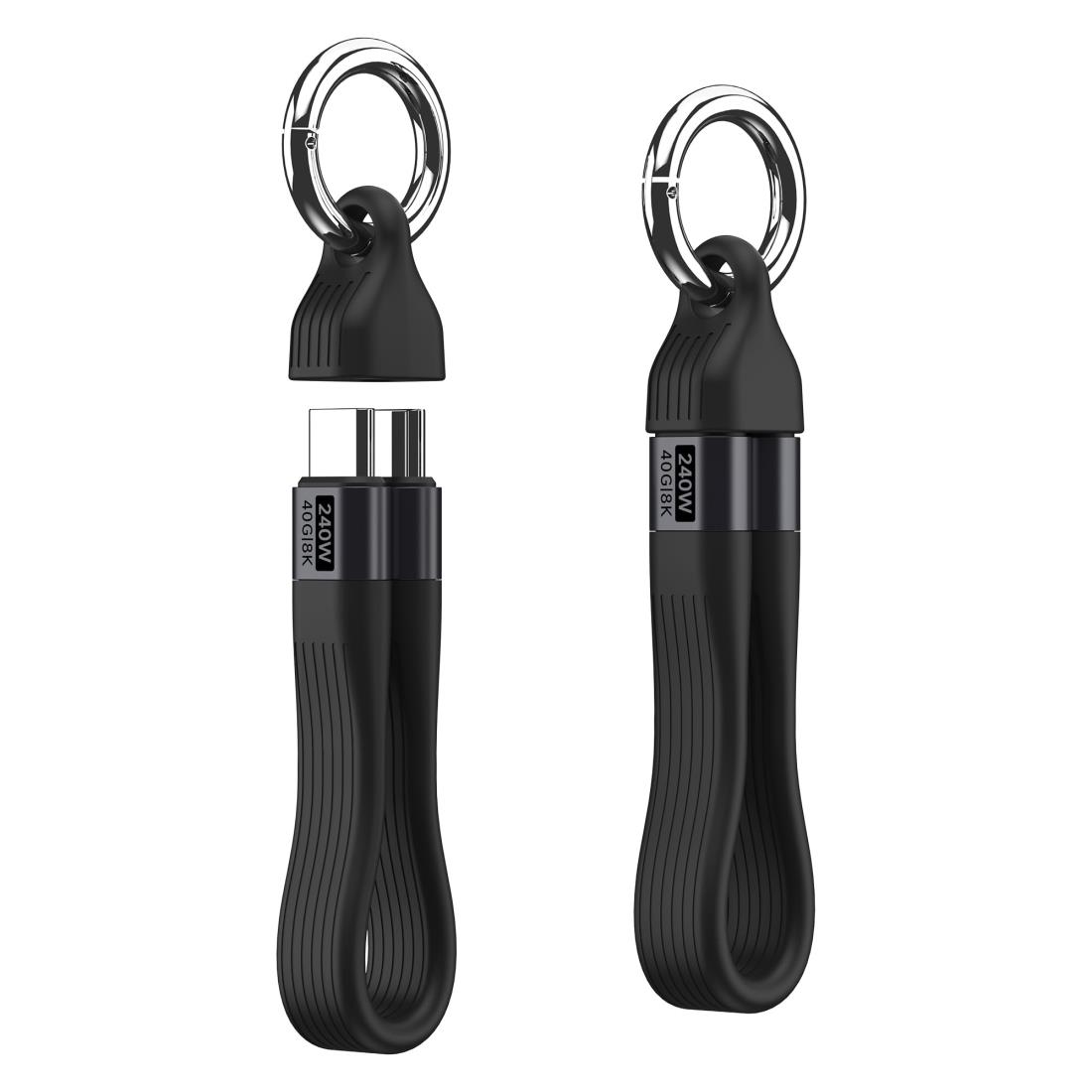 BRIMFORD Type-C ケーブル USB C to USB C 240W急速充電 40Gbpsデータ伝送 8K@60Hz 13cm 短いタイプCケーブル 柔らかい キーホルダー付き 防塵対応 アダプターを保護 iPhone16/15 Galaxy S24 iPad Pro スマホ モバイルバッテリー 外付け SSD ハブ カメラなどタイプC機種用 1