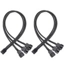 サムコス ファン 電源 ケーブル ファン用電源延長ケーブル PWM 延長ケーブル 4ピン と 3ピン コンピューター ATX 冷却ファン用 延長 ケーブル Y字...