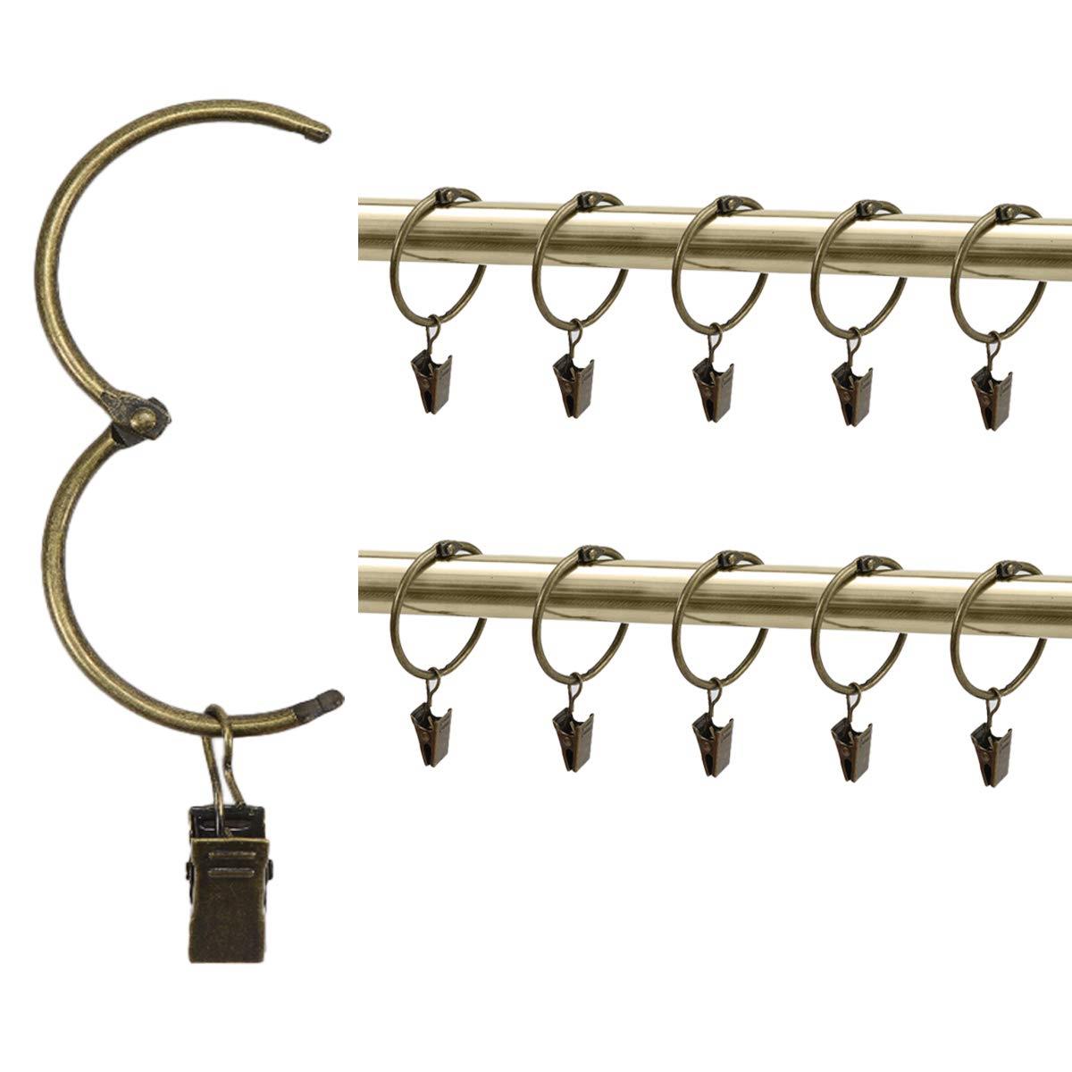 KaiYi カーテンリングクリップ カーテンクリップフック 開口設計 内径38mm 取付簡単 スチール製 20個セ..